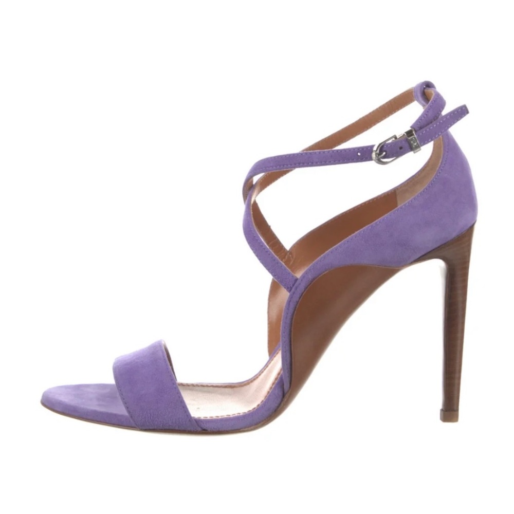 Ralph Lauren Collection Purple Suede Sandals Stiletto Heels Shoes 7